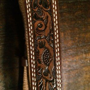 Size 33- Brown Leather Torel hand tooled belt